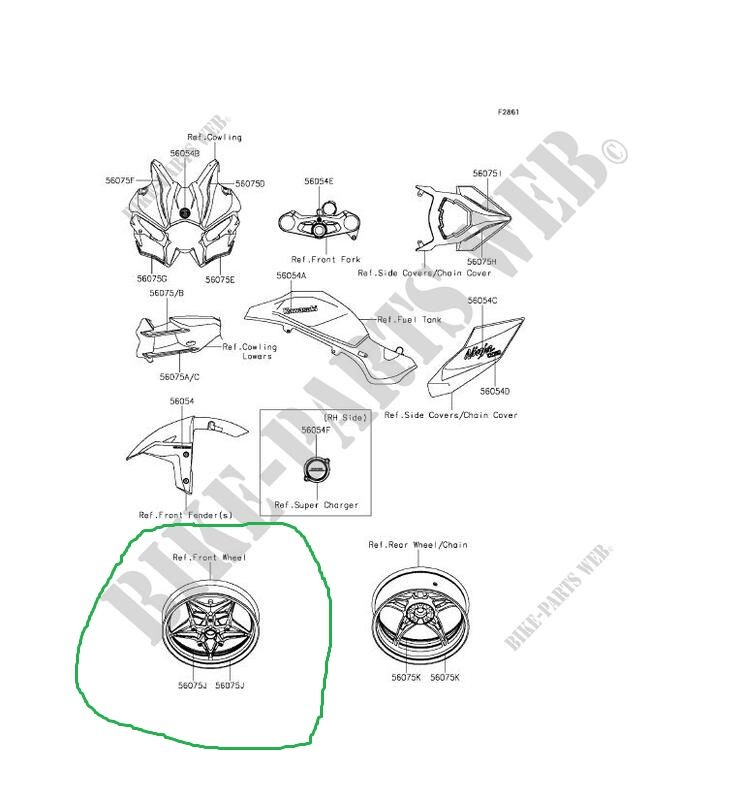 kawasaki ninja h2 ön jant şeridi yeşil ninja h2 jant şeridi orıjınal ön