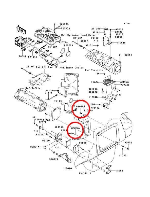 kawasaki jet ski grenaj dübeli motor koruma kapak dübeli jet ski tüm modeller
