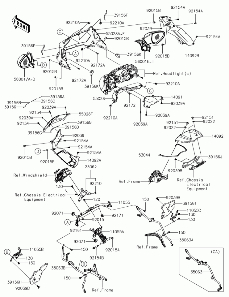 Kawasaki gir 1400 panzolot Dübel pulu ram air dübel pulu