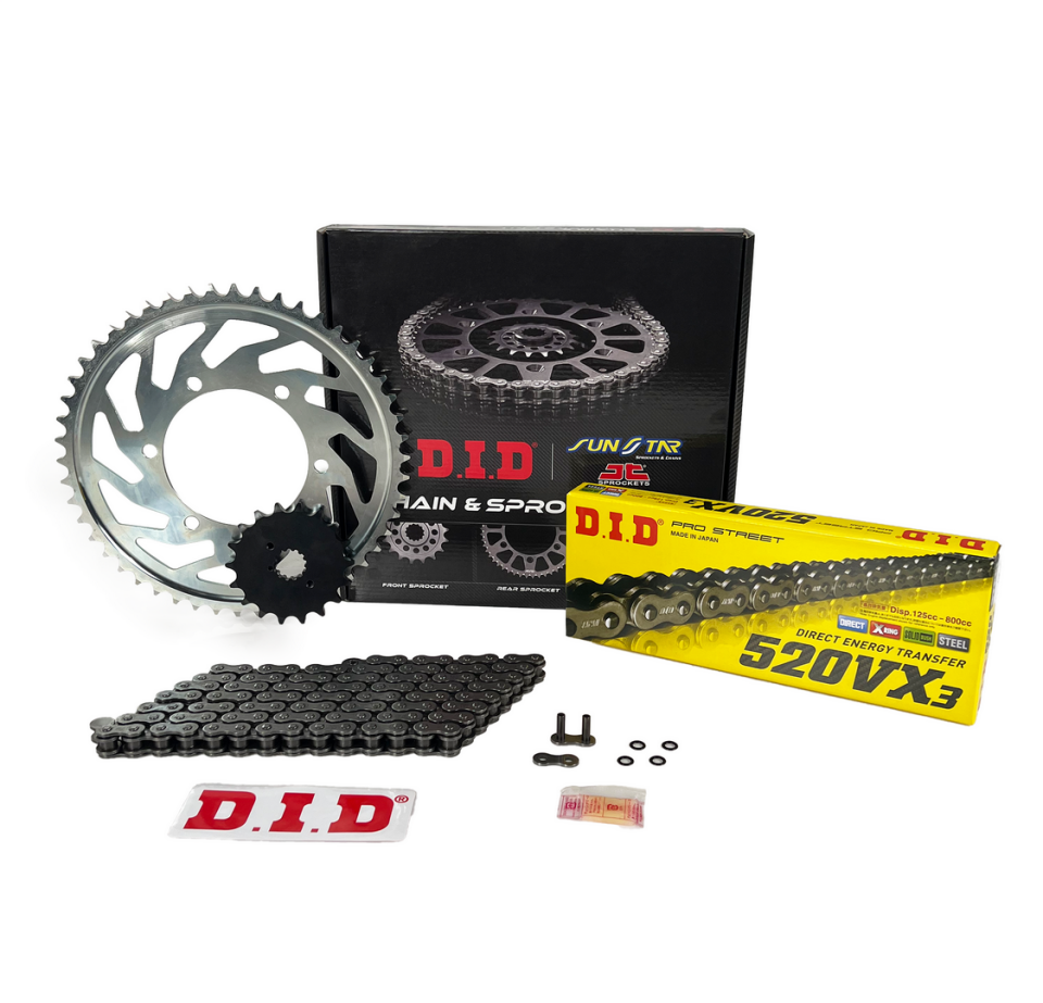 kawasaki ninja 400 zincir dişli set did marka vx3 serisi z 400 zincir dişli seti did marka