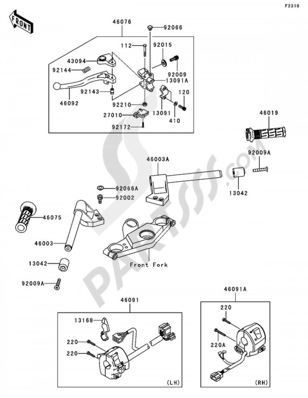2006 -2007 kawasaki zzr 600 sol gidon zzr 600 sol direksiyon orıjınal
