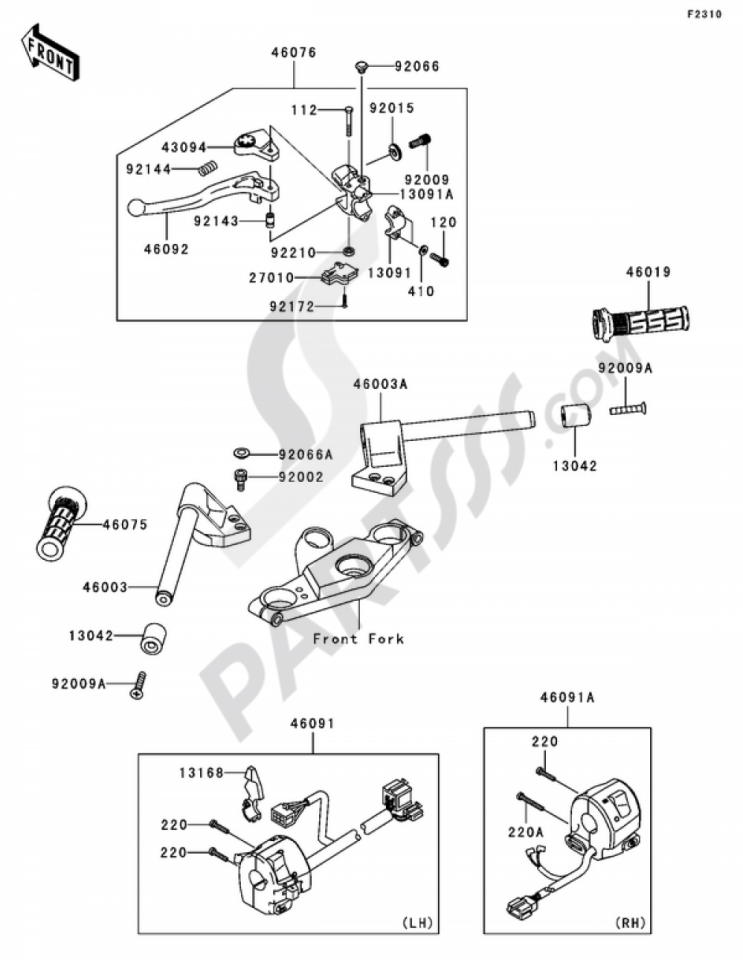 2006 -2007 kawasaki zzr 600 sol gidon zzr 600 sol direksiyon orıjınal