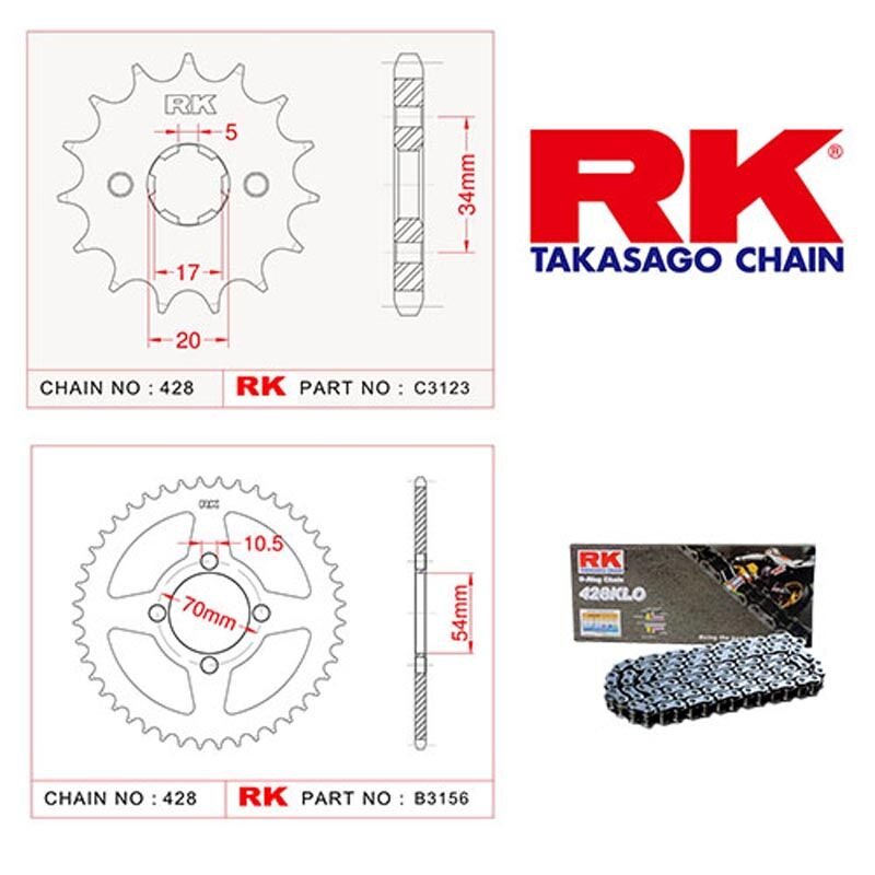 04-10 honda cbr 125 zincir dişli seti rk marka cbr 125r dişli se