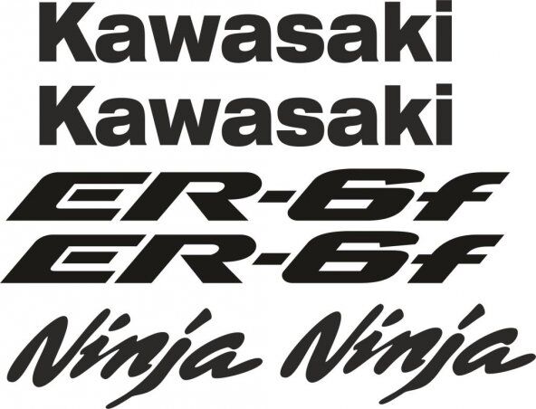 12-16 Kawasaki ER-6F Sağ Sol Grenaj Sticker ER6-F Stıcker