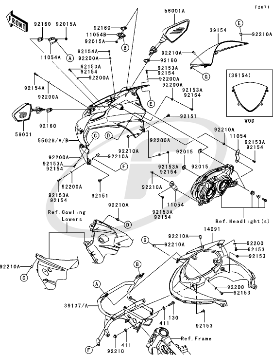 08-10 Kawasaki ninja 250r sağ ayna bağlantı demiri