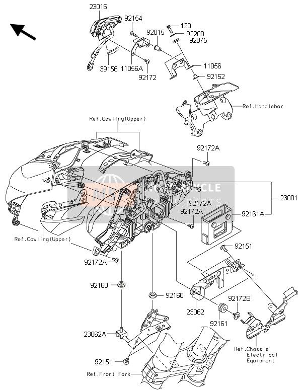 14-24 Kawasaki Z 1000 Kafa Demiri Üst Parça