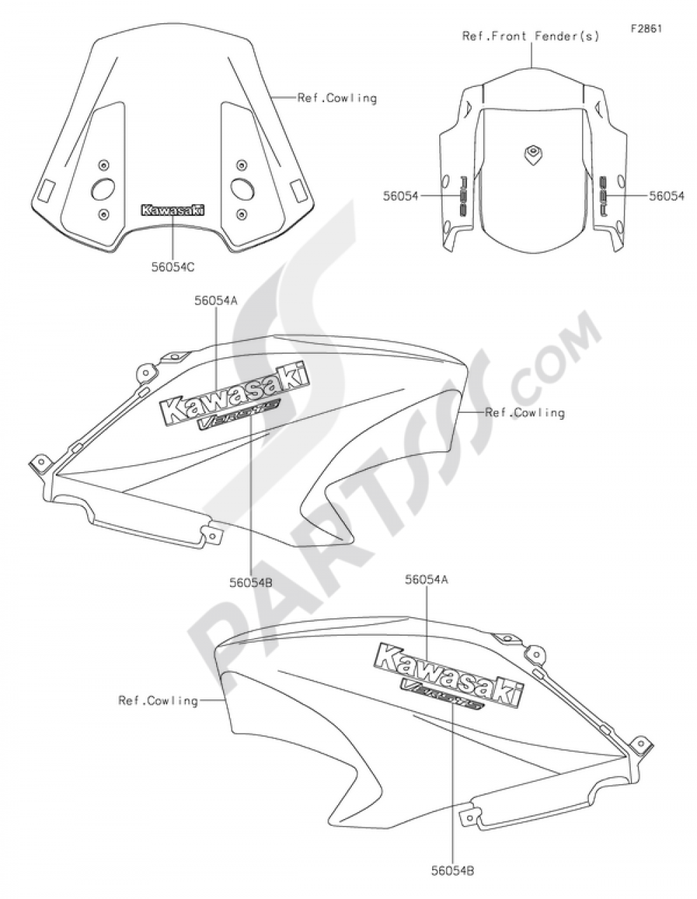 15-20 Kawasaki Versys 650 Sağ Sol Depo Grenajı Versys Sticker