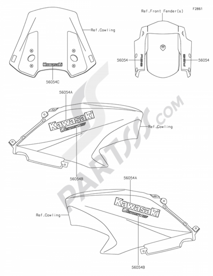 15-20 Kawasaki Versys 650 Sağ Sol Depo Grenajı Versys Sticker