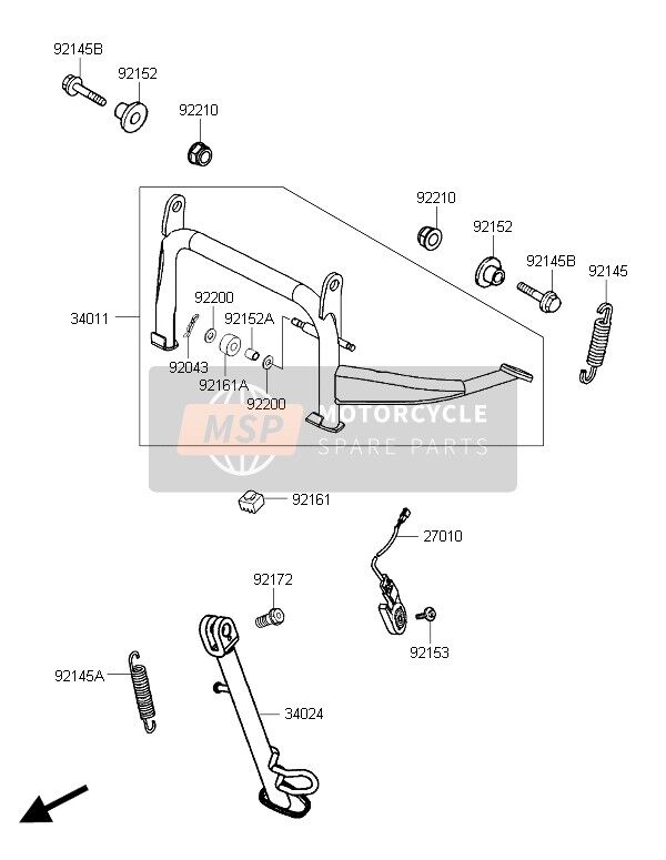 Kawasaki j 300 orta sehpa j 300 orta ayaklık