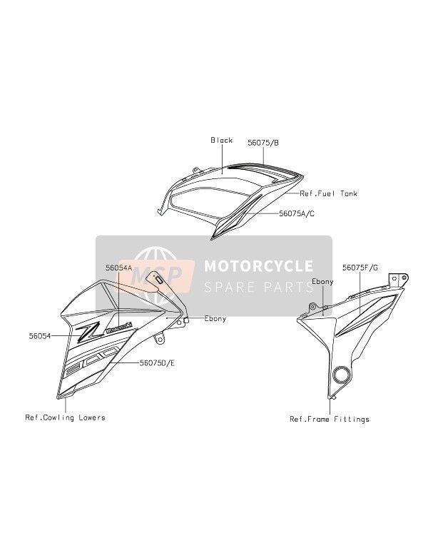 Kawasaki Z 800 Depo Grenajı Stıckerı Üst Taraf Sağ Ebony