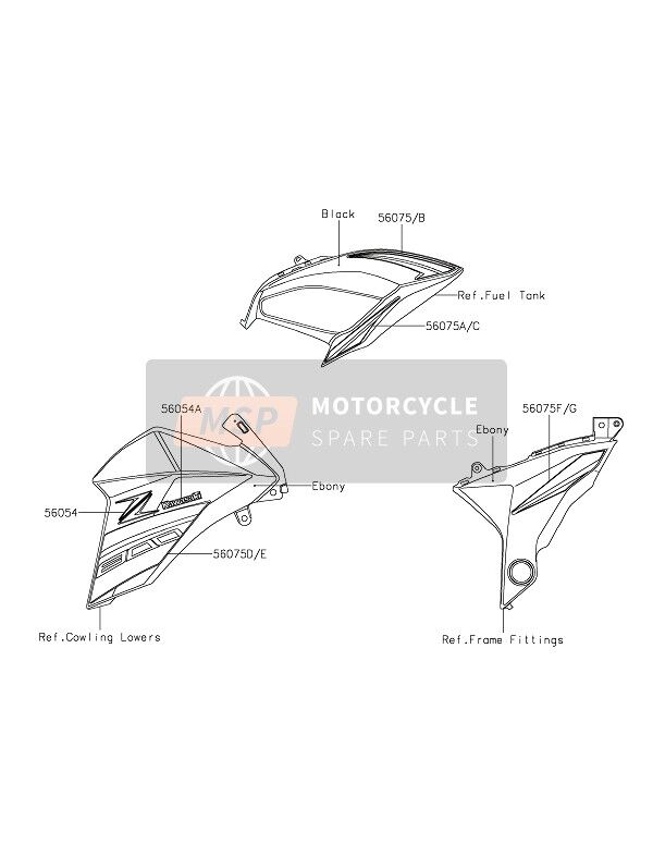 Kawasaki Z 800 Depo Grenajı Stıckerı Alt Taraf Sol Ebony
