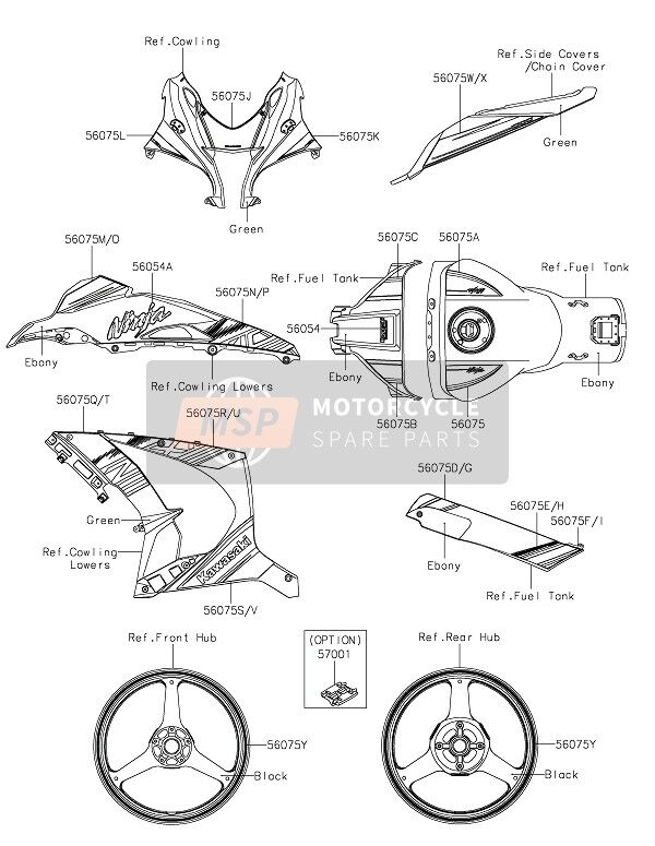 16-17 Kawasaki ZX-10R Kuyruk Grenajı Stickerı Sağ Taraf KRT Modeli